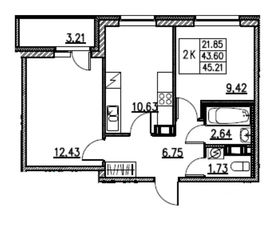 2-к кв. Ленинградская область, Кудрово г. Всеволожский район, ... - Фото 0