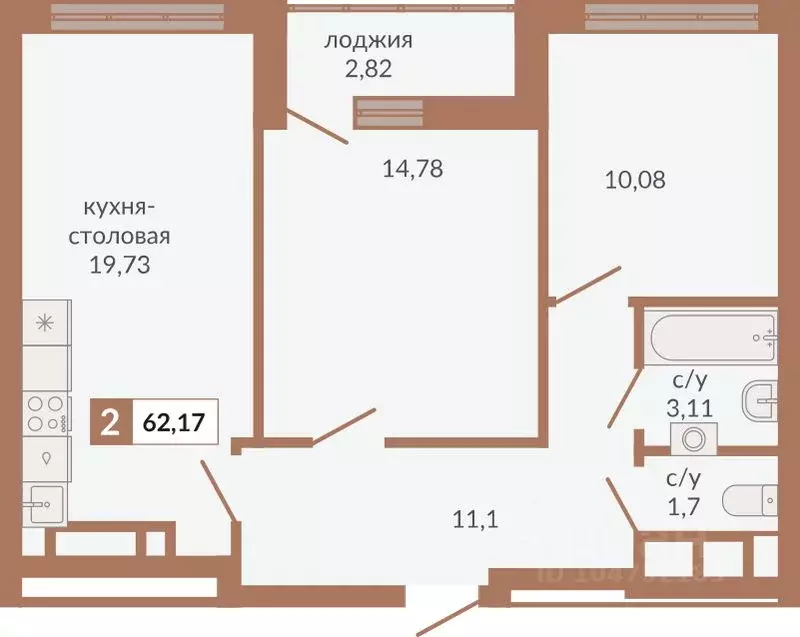 2-к кв. Свердловская область, Екатеринбург пер. Старателей (62.17 м) - Фото 0