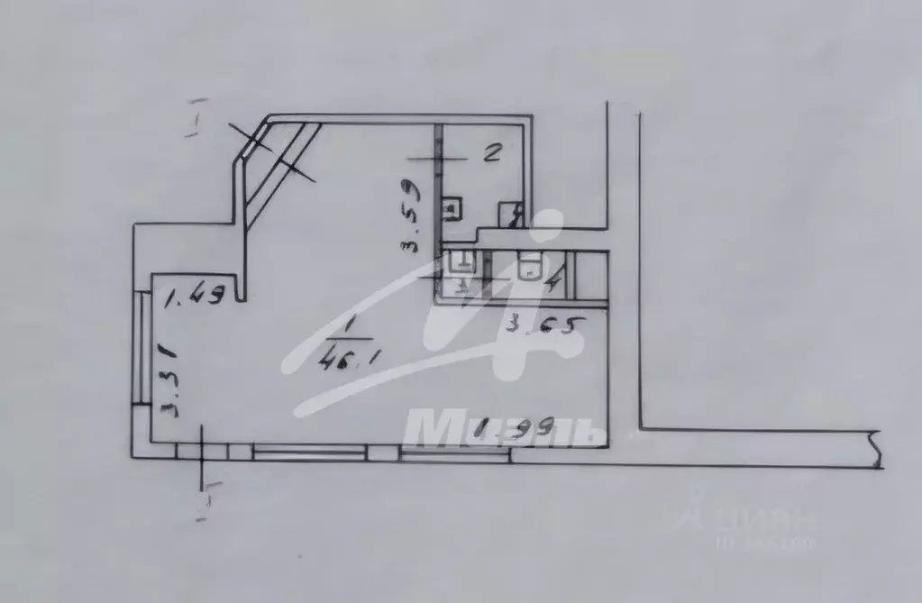 Помещение свободного назначения в Москва ул. Доватора, 11К1 (52 м) - Фото 2