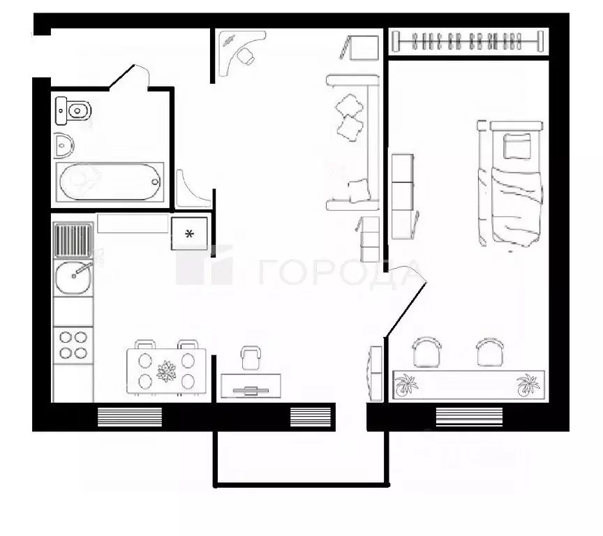 2-к кв. Томская область, Томск ул. Елизаровых, 23 (44.7 м) - Фото 1