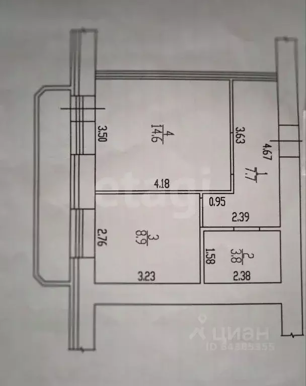 Студия Алтайский край, Барнаул ул. Чудненко, 92 (35.0 м) - Фото 2