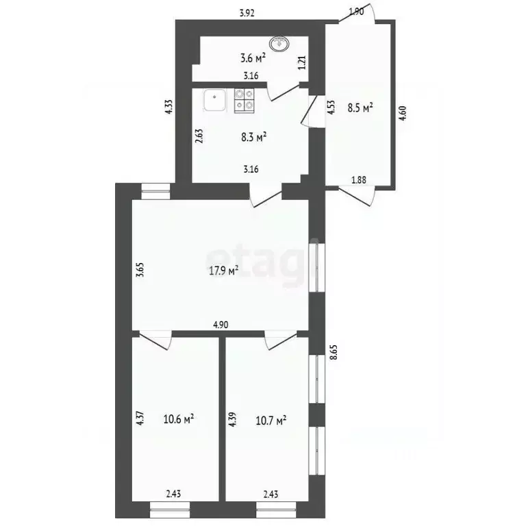 Дом в Тюменская область, Тюмень ул. Баумана (60 м) - Фото 1