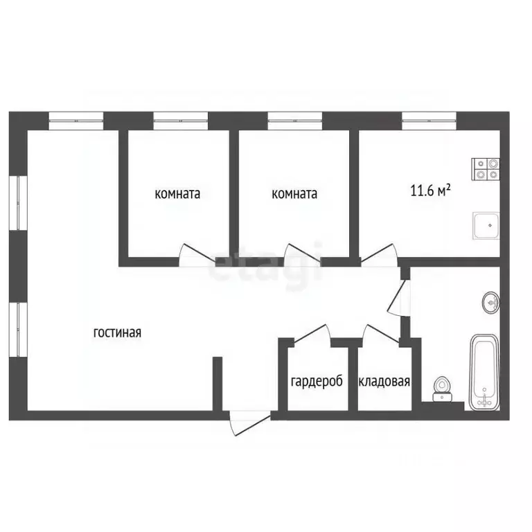 3-к кв. Севастополь ул. Новороссийская, 5 (90.3 м) - Фото 2
