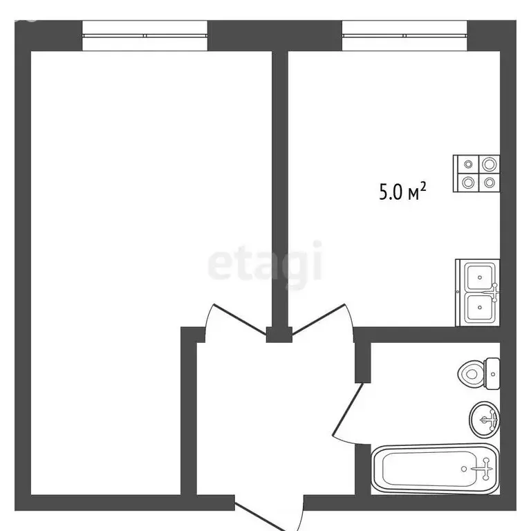 1-комнатная квартира: село Обуховское, улица Санаторий, 5А (29.2 м) - Фото 1