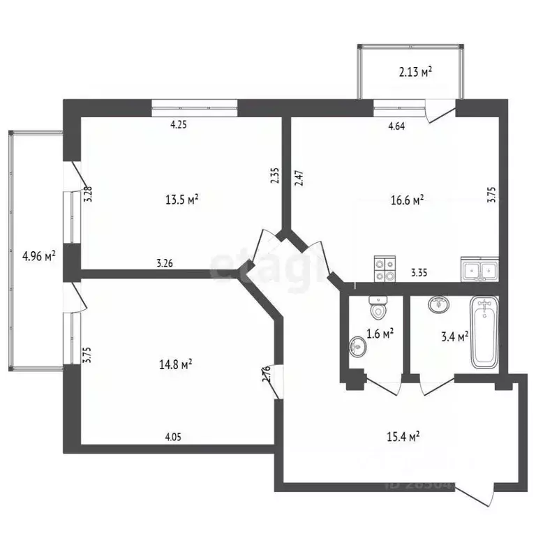 2-к кв. Севастополь ул. Новороссийская, 5 (71.4 м) - Фото 2