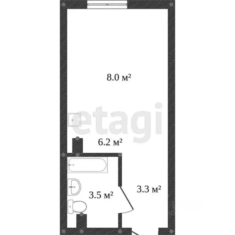 Студия Хабаровский край, Хабаровск ул. Суворова, 40/1 (23.9 м) - Фото 2