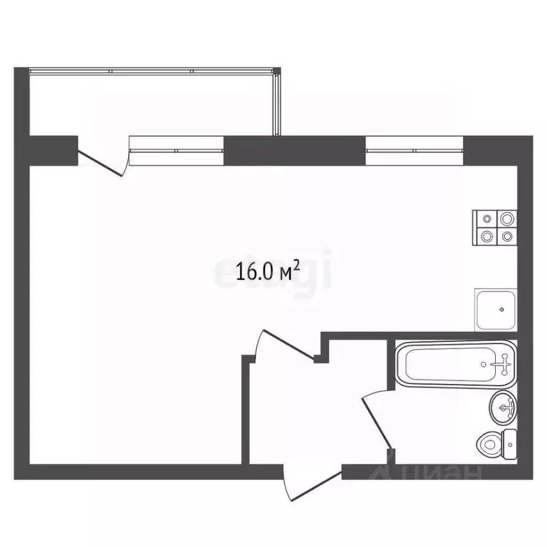 Студия Ханты-Мансийский АО, Сургут ул. Грибоедова, 8 (34.6 м) - Фото 2