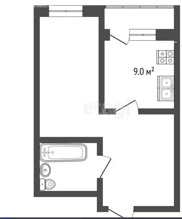 1-комнатная квартира: Анапа, улица Ивана Голубца, 147 (30.2 м) - Фото 1