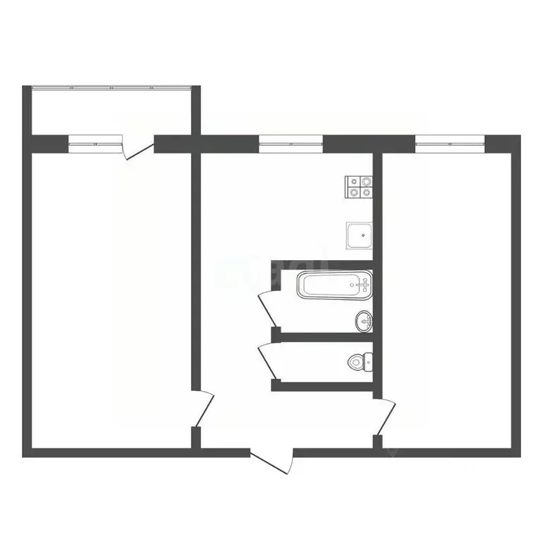 2-к кв. Тульская область, Киреевск ул. Чехова, 7 (43.3 м) - Фото 2