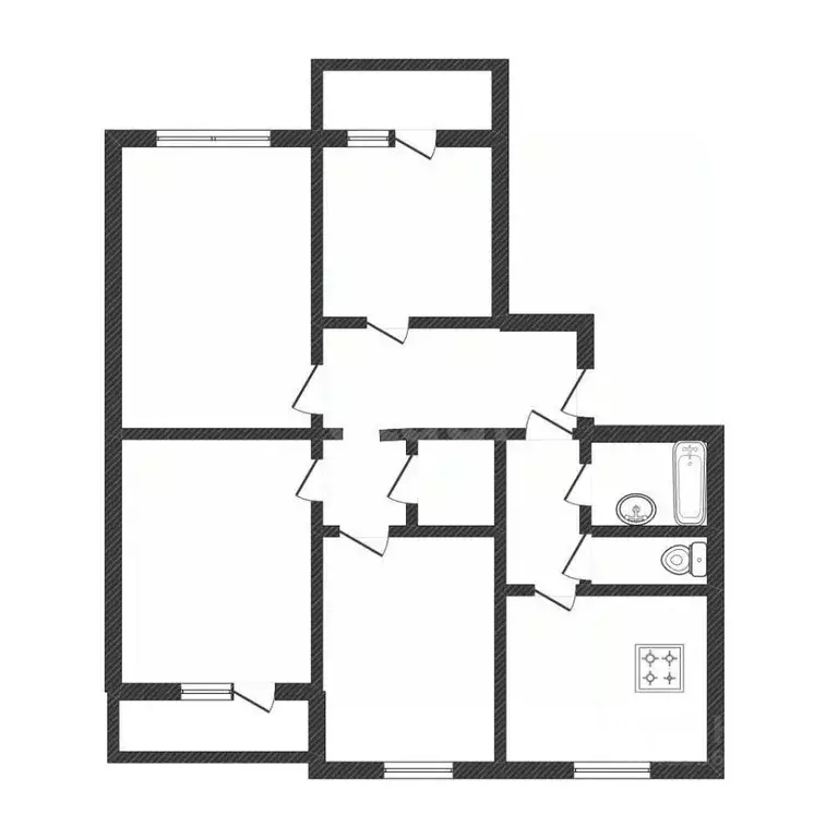 4-к кв. Белгородская область, Валуйки ул. Чапаева, 34/2 (85.3 м) - Фото 2