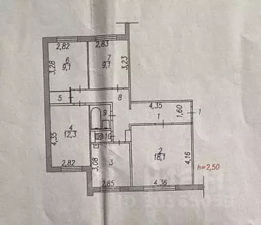 4-к кв. Кемеровская область, Новокузнецк ул. Зорге, 32 (77.6 м) - Фото 1