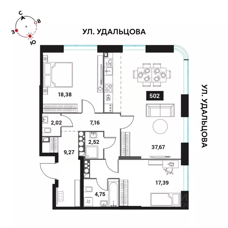 3-к кв. Москва Инноватор жилой комплекс, кБ (99.16 м) - Фото 0