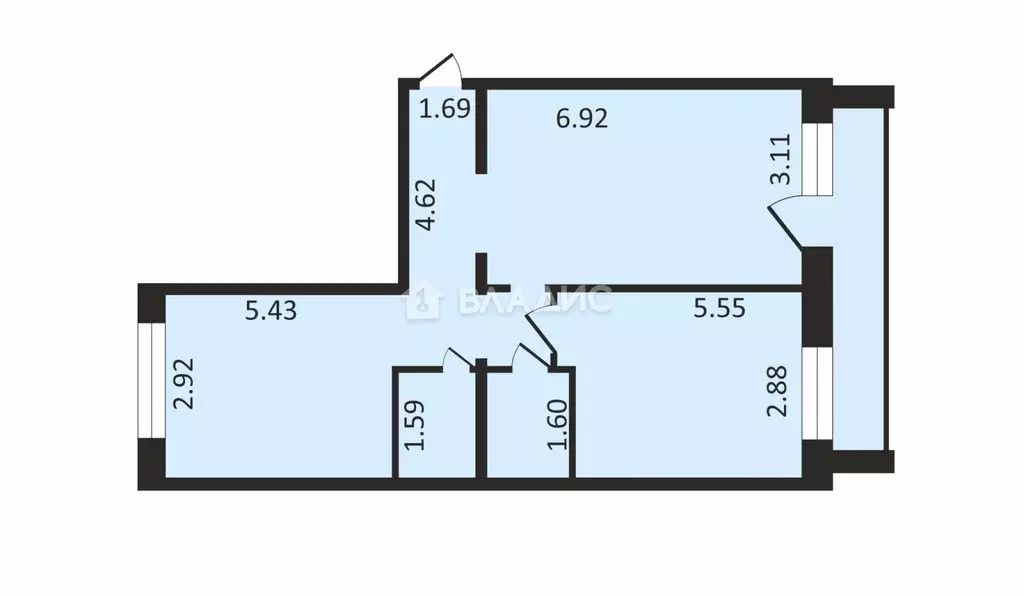 3-комнатная квартира: Вологда, улица Гагарина, 15 (68 м) - Фото 1