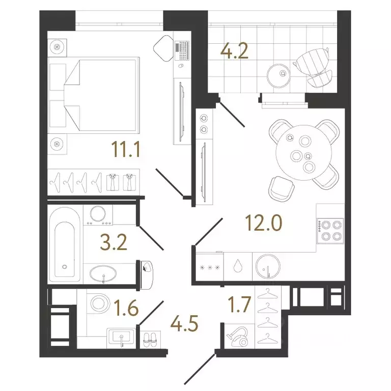 1-к кв. Санкт-Петербург ул. Бабушкина, 2 (34.1 м) - Фото 0