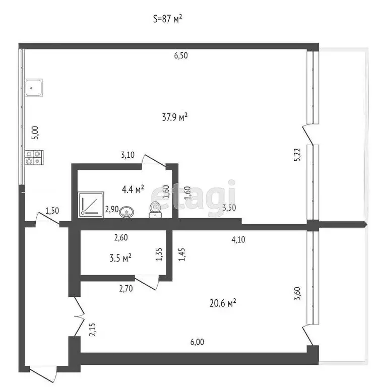 2-комнатная квартира: Севастополь, Фиолентовское шоссе, 76 (87 м) - Фото 0
