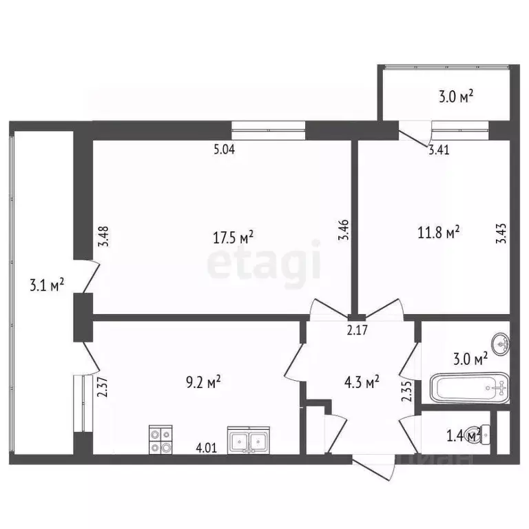 2-к кв. Крым, Ялта ул. Красноармейская, 42/1 (59.1 м) - Фото 2