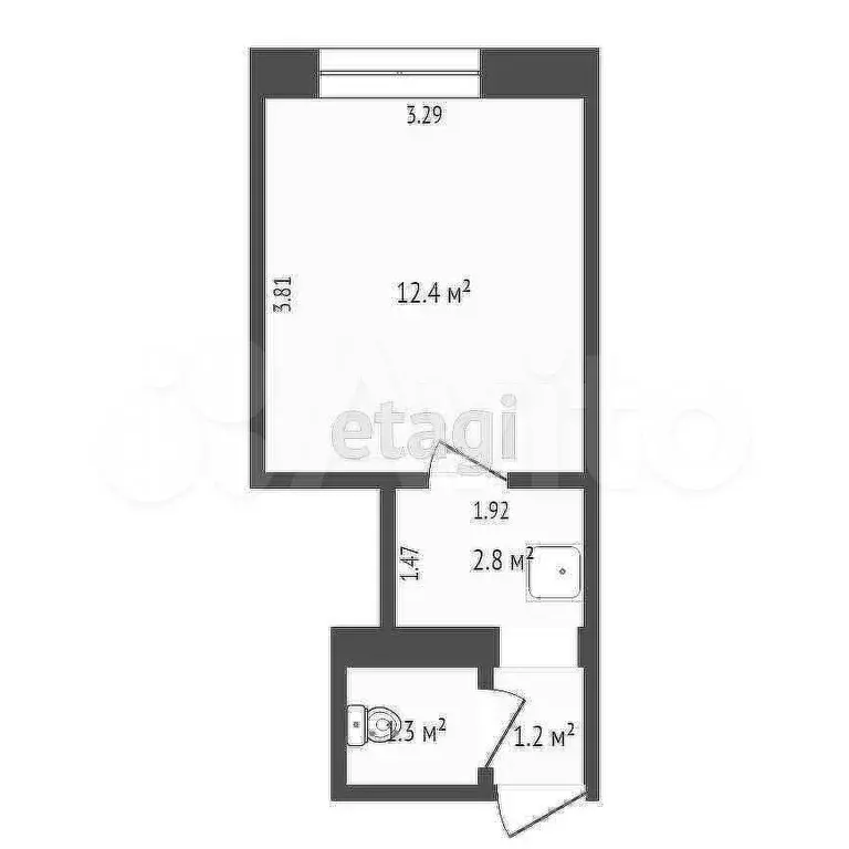 Квартира-студия, 17,7 м, 6/9 эт. - Фото 0