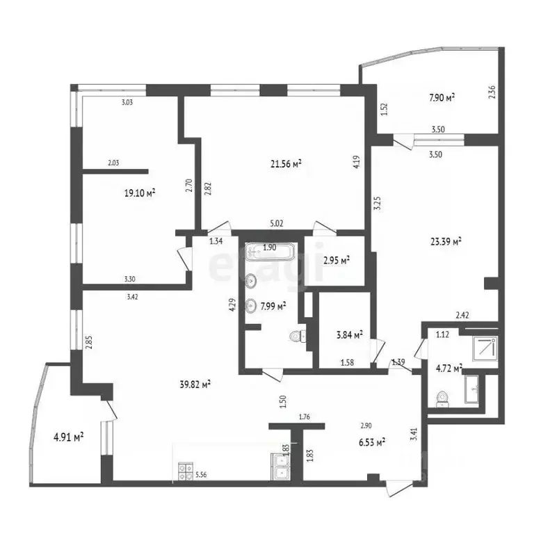 3-к кв. Тюменская область, Тюмень ул. Мельникайте, 30к1 (132.0 м) - Фото 2
