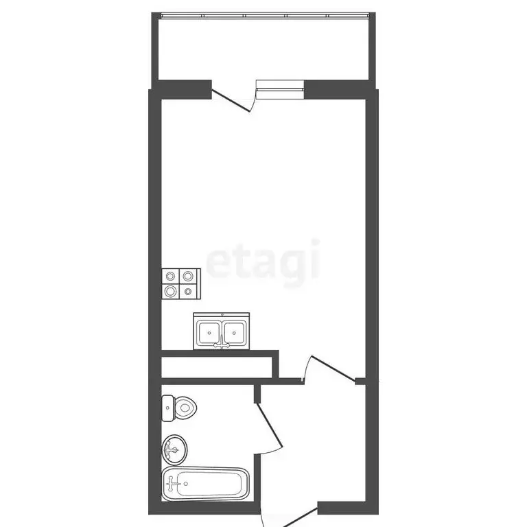 Квартира-студия: Санкт-Петербург, Русановская улица, 20к3 (22 м) - Фото 1