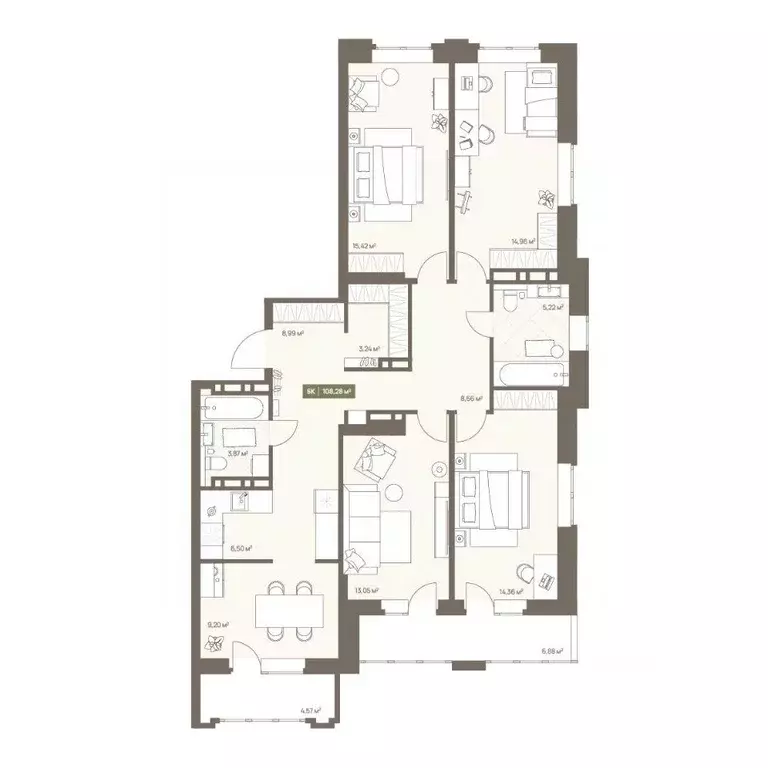 5-к кв. Кемеровская область, Кемерово Московский просп., 23А (108.28 ... - Фото 1