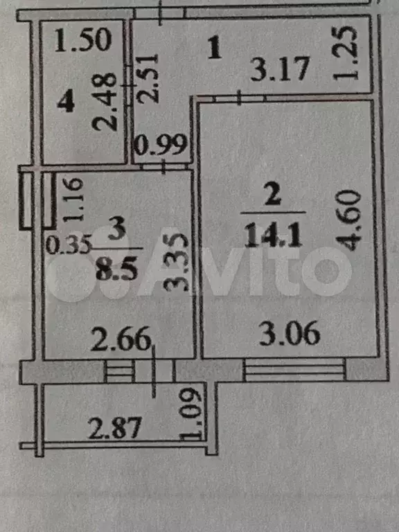 1-к. квартира, 32,7 м, 4/5 эт. - Фото 0