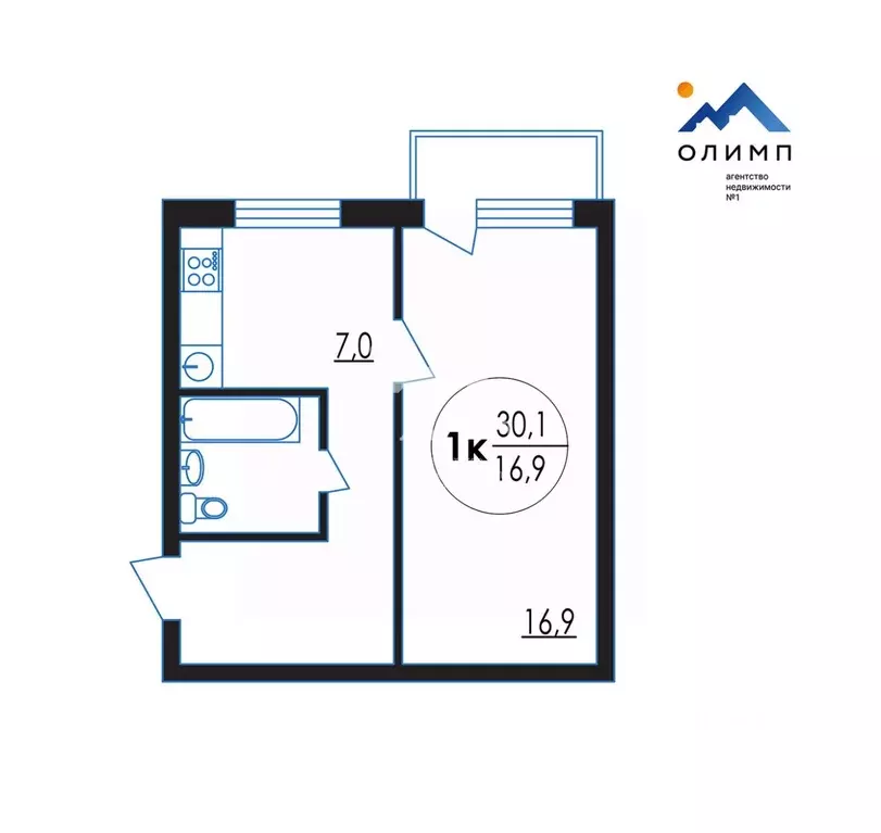 1-к кв. Ярославская область, Ярославль ул. Слепнева, 28В (30.1 м) - Фото 2
