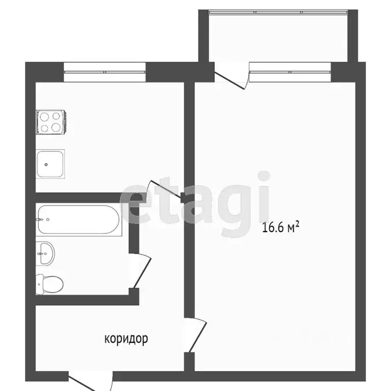 1-к кв. Кировская область, Киров ул. Ленина, 162 (31.2 м) - Фото 1