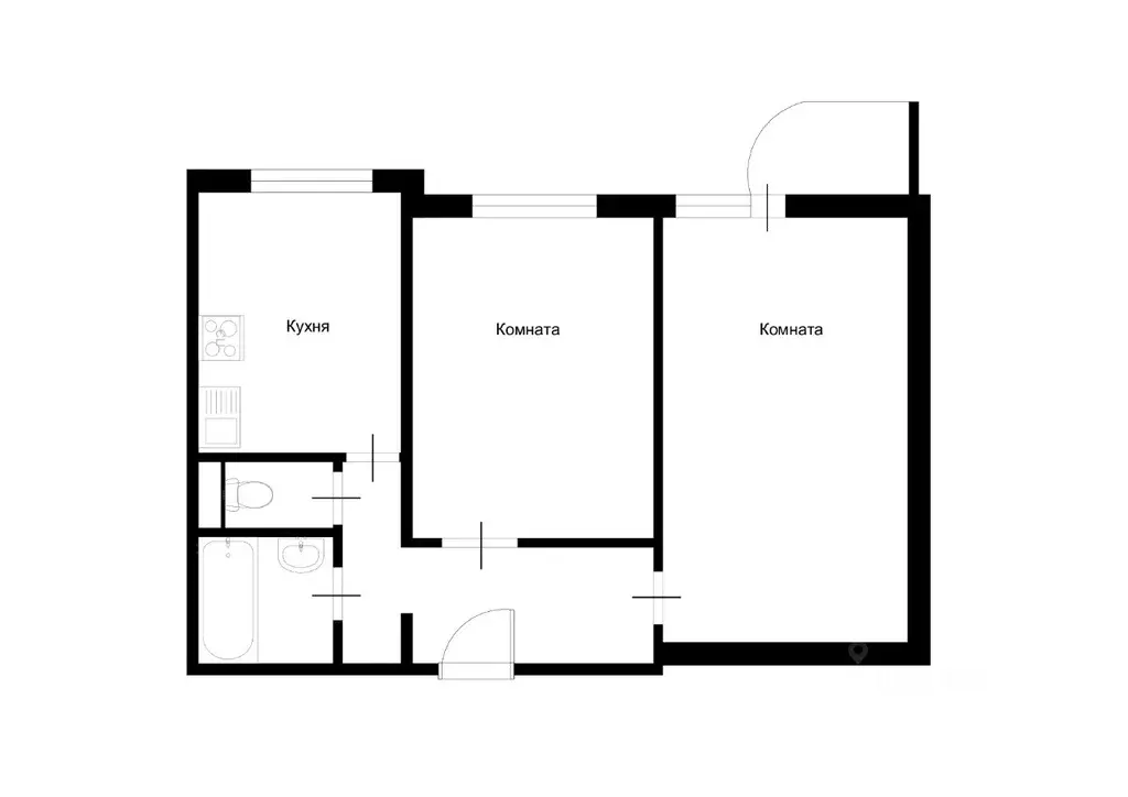 2-к кв. Чувашия, Чебоксары Университетская ул., 20К1 (50.0 м) - Фото 1