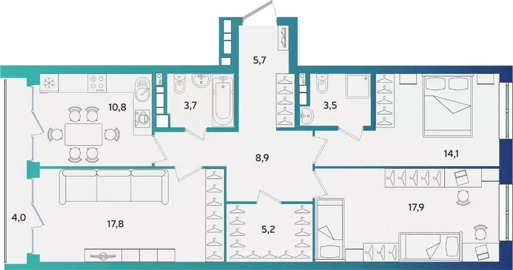 3-к кв. Татарстан, Альметьевск Объездная ул. (88.9 м) - Фото 1