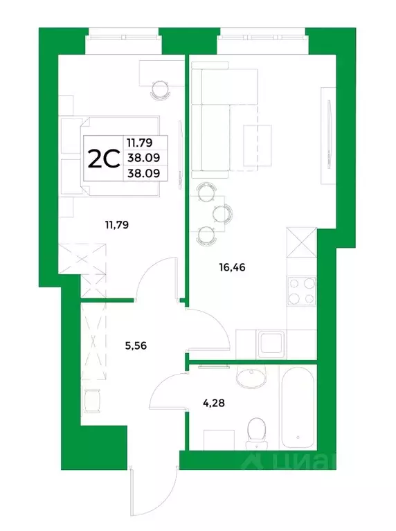 1-к кв. Башкортостан, Уфимский район, Зубовский сельсовет, с. Зубово ... - Фото 1