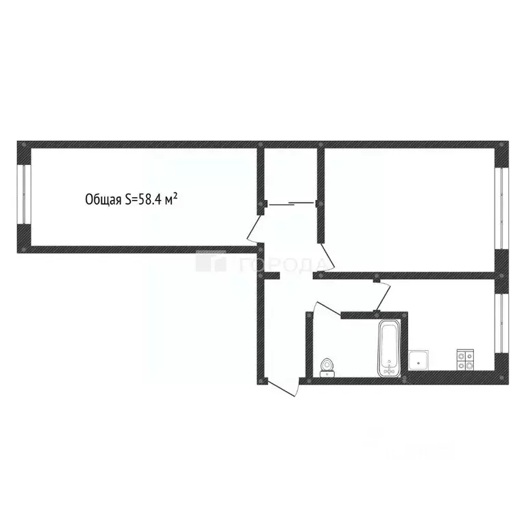 2-к кв. Кемеровская область, Новокузнецк ул. 25 лет Октября, 12 (58.4 ... - Фото 2