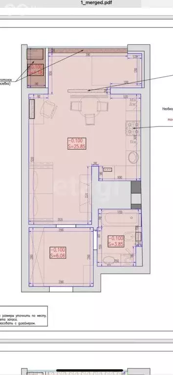 Квартира-студия: Казань, Бирюзовая улица, 1 (34.6 м) - Фото 1