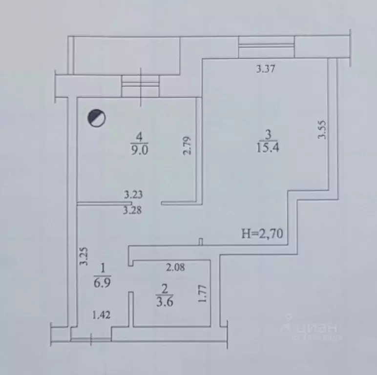 1-к кв. Волгоградская область, Волгоград ул. 70-летия Победы, 4 (34.9 ... - Фото 2