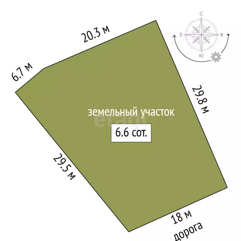 Участок в Симферополь, улица Бекира Чобан-заде (6.6 м) - Фото 1