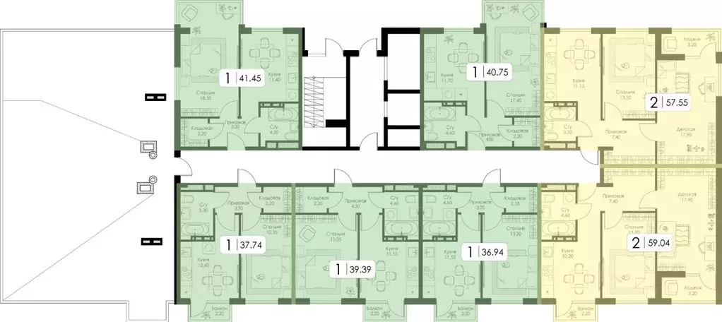 2-к кв. Смоленская область, Смоленск Среда жилой комплекс (57.55 м) - Фото 1