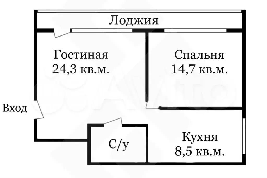 2-к. квартира, 65 м, 3/9 эт. - Фото 0