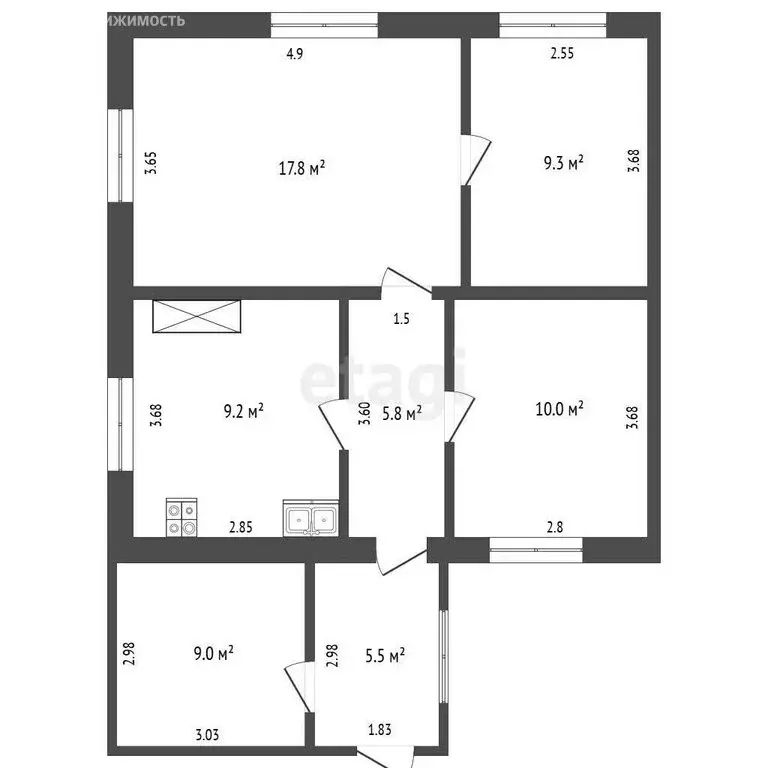 Дом в село Юрьево, улица Мира (52.1 м) - Фото 1