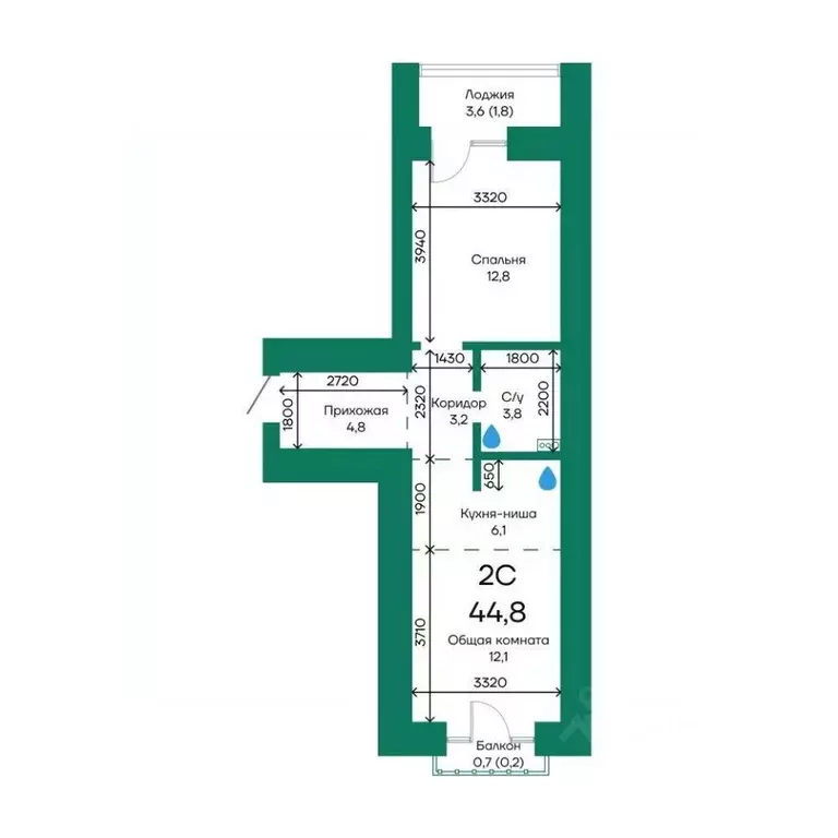 2-к кв. Алтайский край, Барнаул Просторная ул., 390к2 (44.8 м) - Фото 1