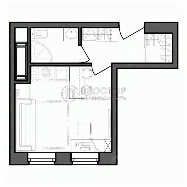 Студия Московская область, Люберцы ул. 8 Марта, 48к1 (20.1 м) - Фото 2