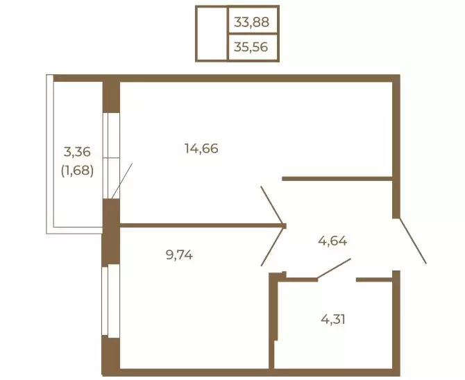 1-комнатная квартира: Сертолово, ЖК Новая История (35.56 м) - Фото 2