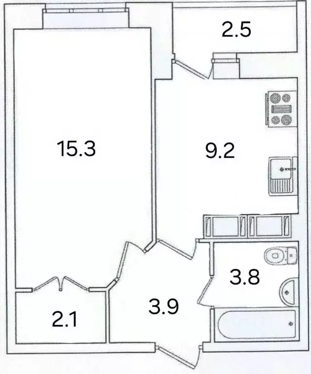 1-к кв. Ленинградская область, Мурино Всеволожский район, Новая ул., ... - Фото 2