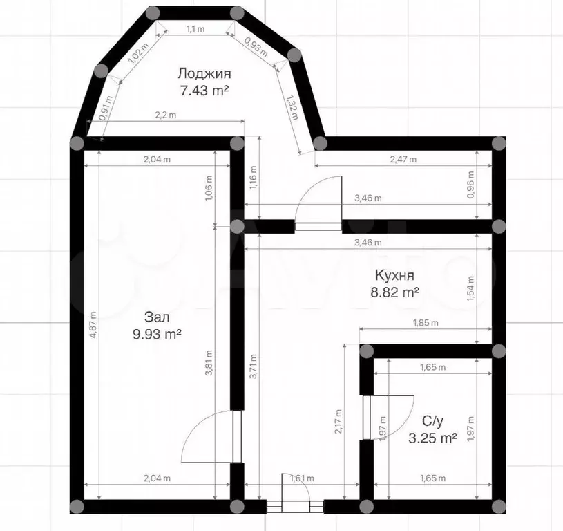 1-к. квартира, 30 м, 8/9 эт. - Фото 0