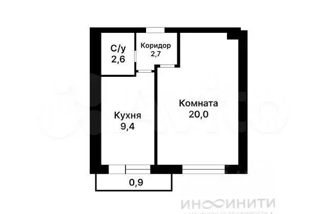 1-к. квартира, 35,8 м, 3/12 эт. - Фото 0