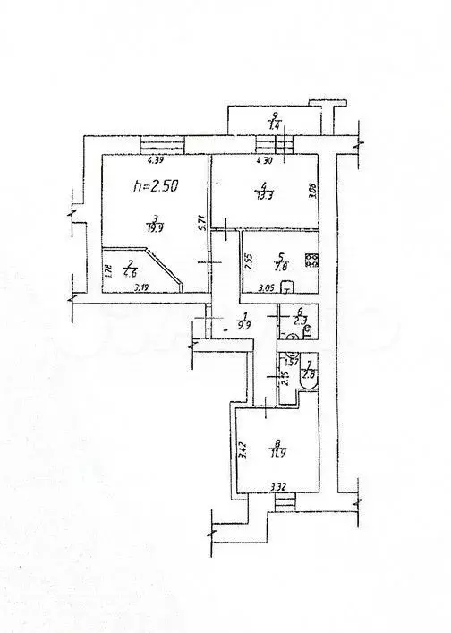 3-к. квартира, 72,5 м, 2/9 эт. - Фото 0