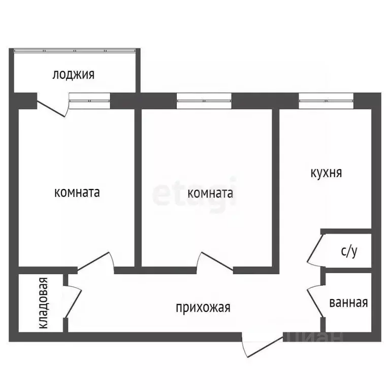 2-к кв. Красноярский край, Красноярск ул. Юности, 6 (50.9 м) - Фото 1