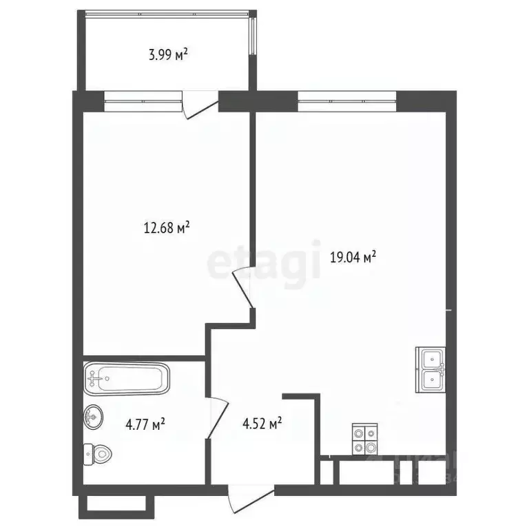 1-к кв. Тюменская область, Тюмень Одесская ул., 7к1 (45.0 м) - Фото 2