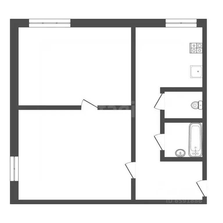 2-к кв. Тульская область, Узловая Транспортный пер., 8 (40.8 м) - Фото 2