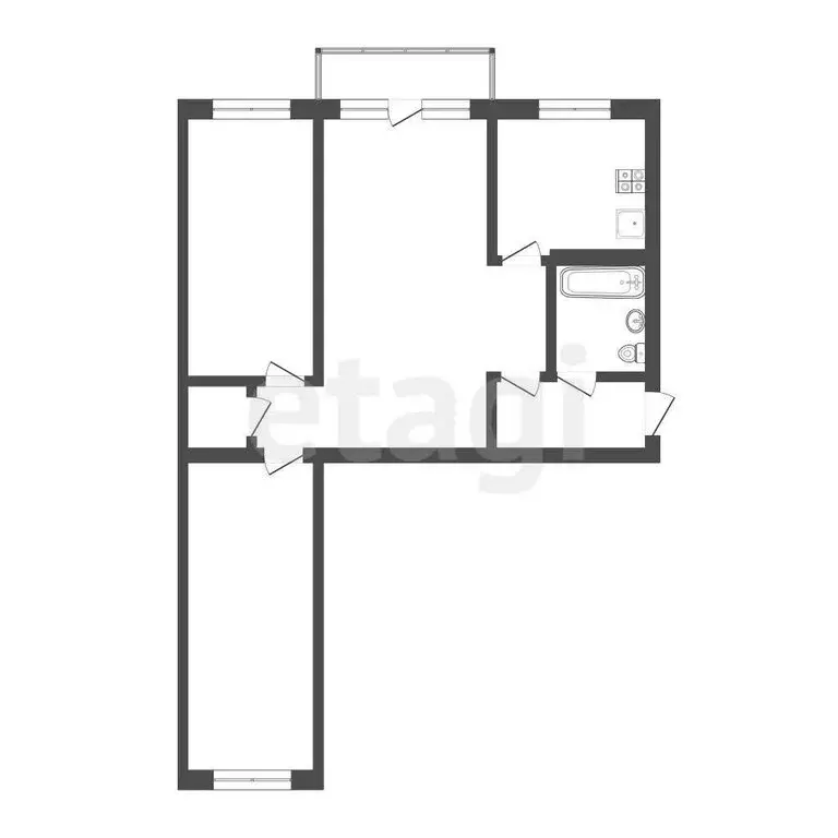 3-комнатная квартира: Томск, улица Мичурина, 59А (60 м) - Фото 1