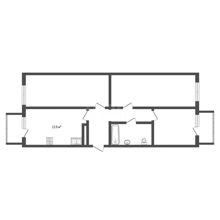 3-комнатная квартира: Елизово, улица Завойко, 55 (73.9 м) - Фото 1