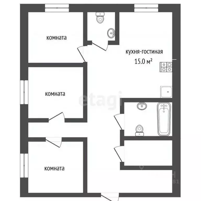 4-к кв. Ростовская область, Ростов-на-Дону пер. Семашко, 71 (120.0 м) - Фото 2